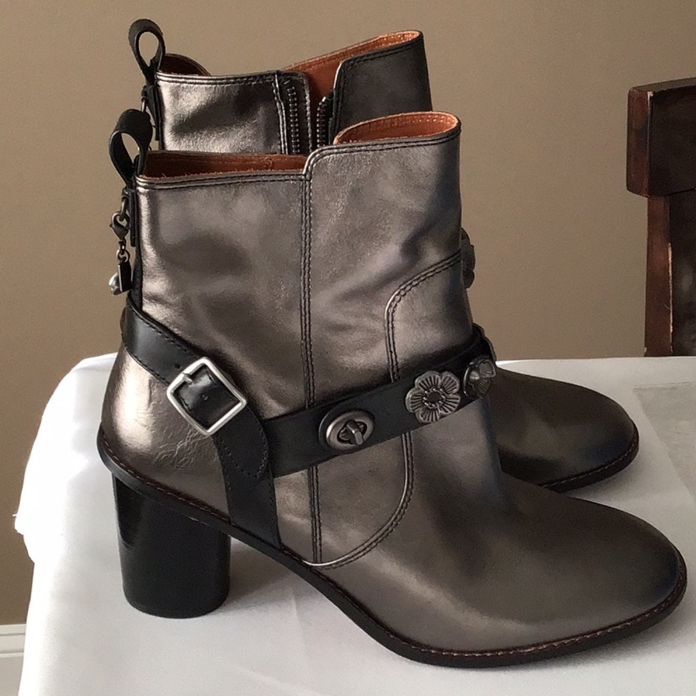 Metallic Heeled Boots